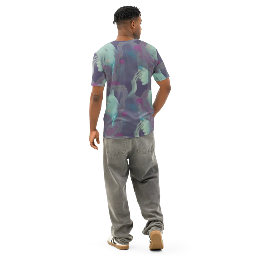 Ethereal Muse on Men's Cotton Crew Neck T-Shirt — Back