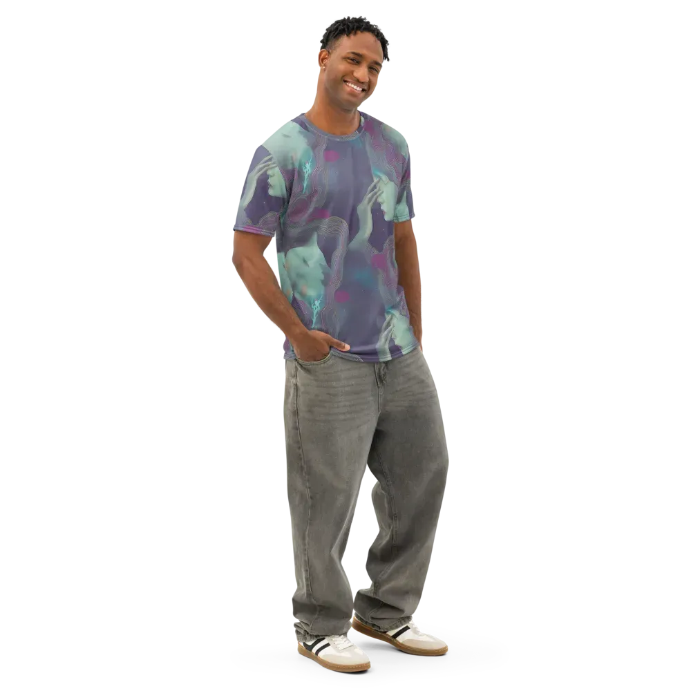 Ethereal Muse on Men's Cotton Crew Neck T-Shirt — Right Front