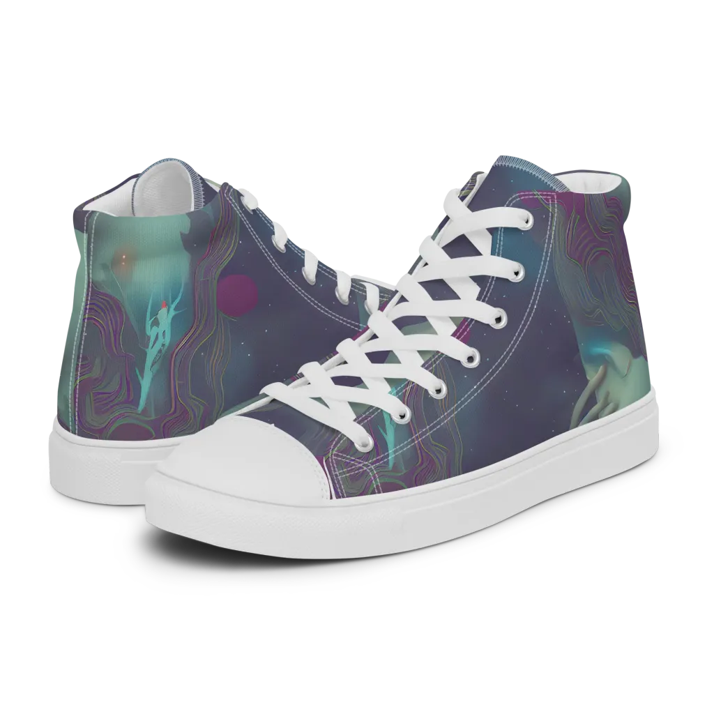 Ethereal Muse on Men's High Top Canvas Shoes — Left