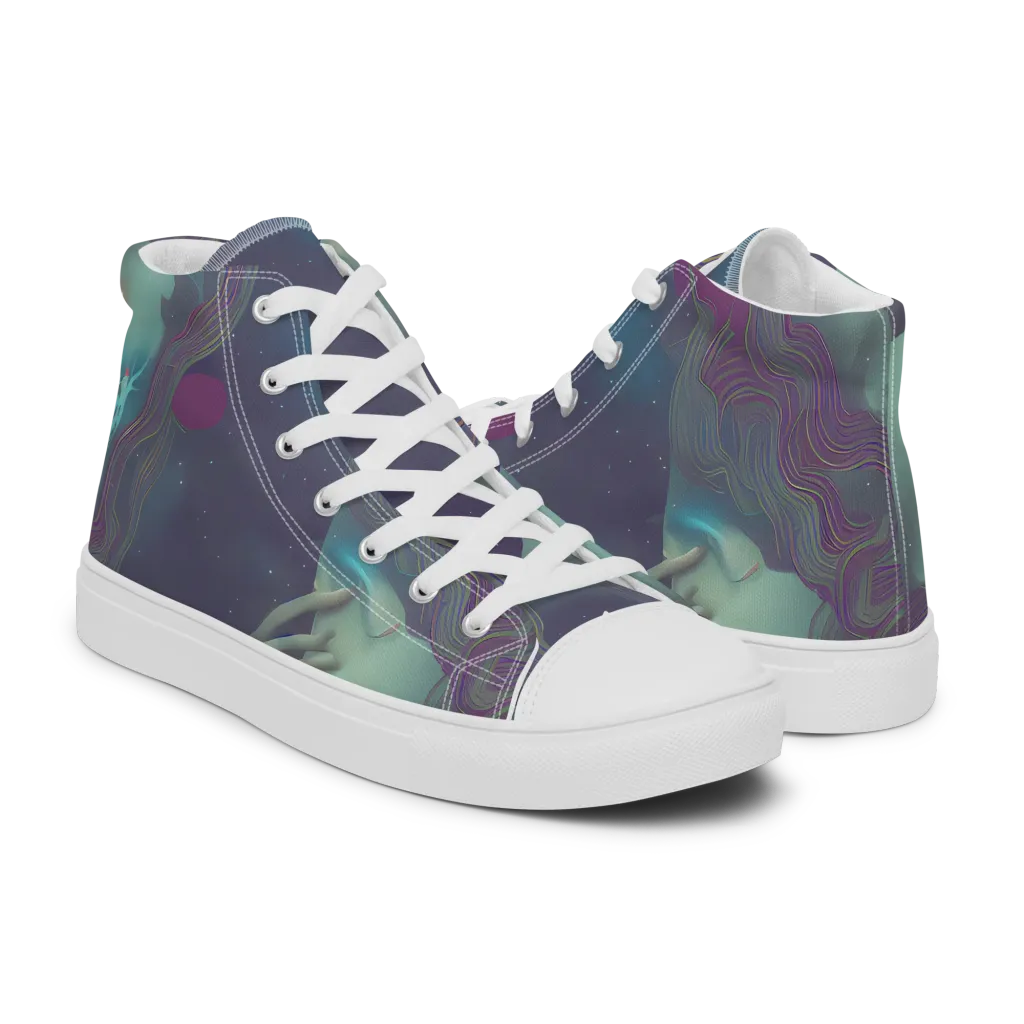 Ethereal Muse on Men's High Top Canvas Shoes — Right