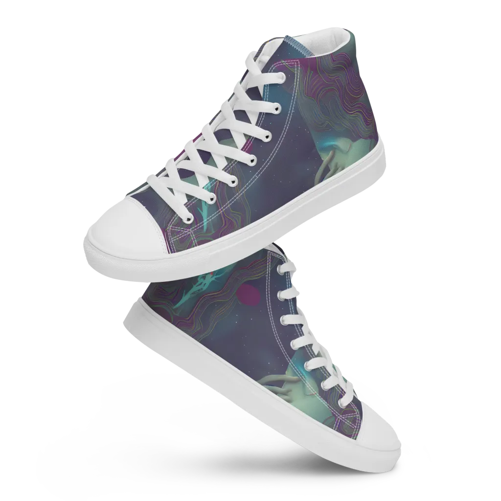 Ethereal Muse on Men's High Top Canvas Shoes — Front