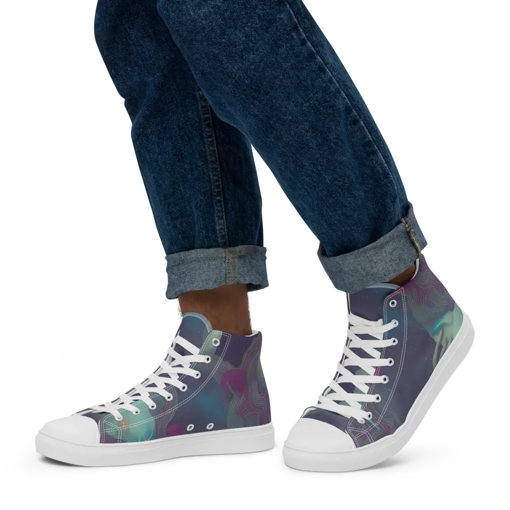 Ethereal Muse on Men's High Top Canvas Shoes — Left