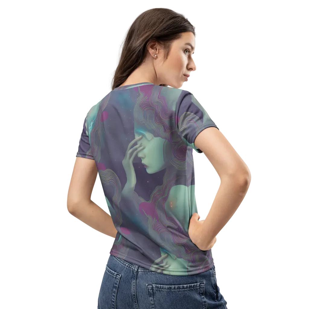 Ethereal Muse on Women's Crew Neck T-Shirt — Back