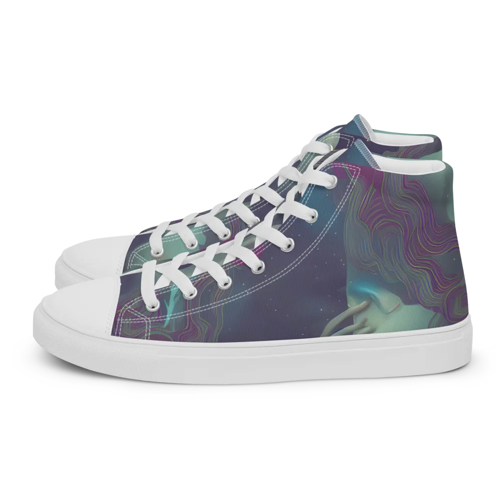 Ethereal Muse on Women's High Top Canvas Shoes — Left
