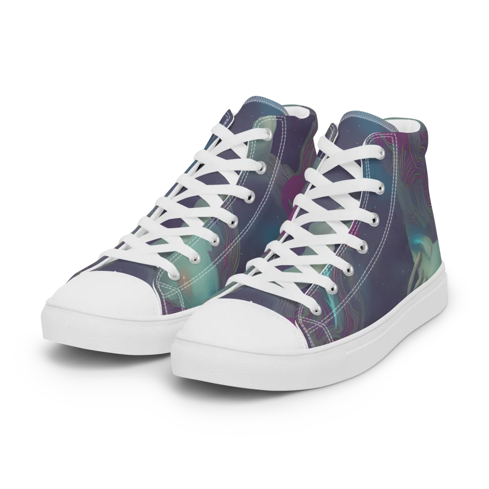 Ethereal Muse on Women's High Top Canvas Shoes — Left Front