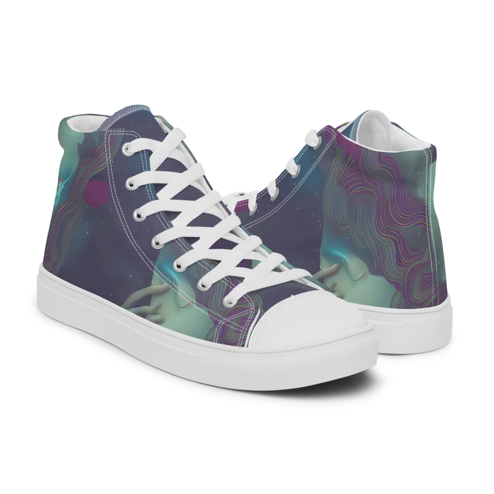 Ethereal Muse on Women's High Top Canvas Shoes — Right