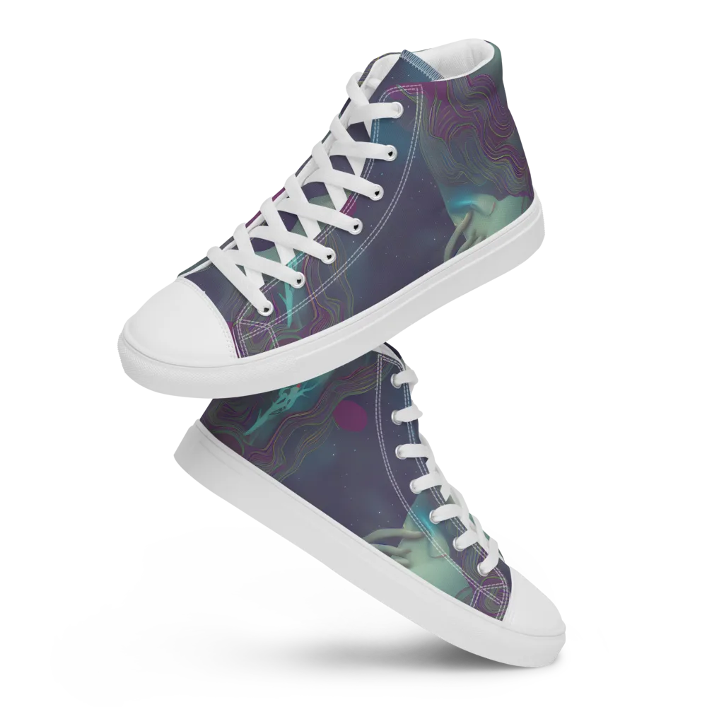 Ethereal Muse on Women's High Top Canvas Shoes — Front