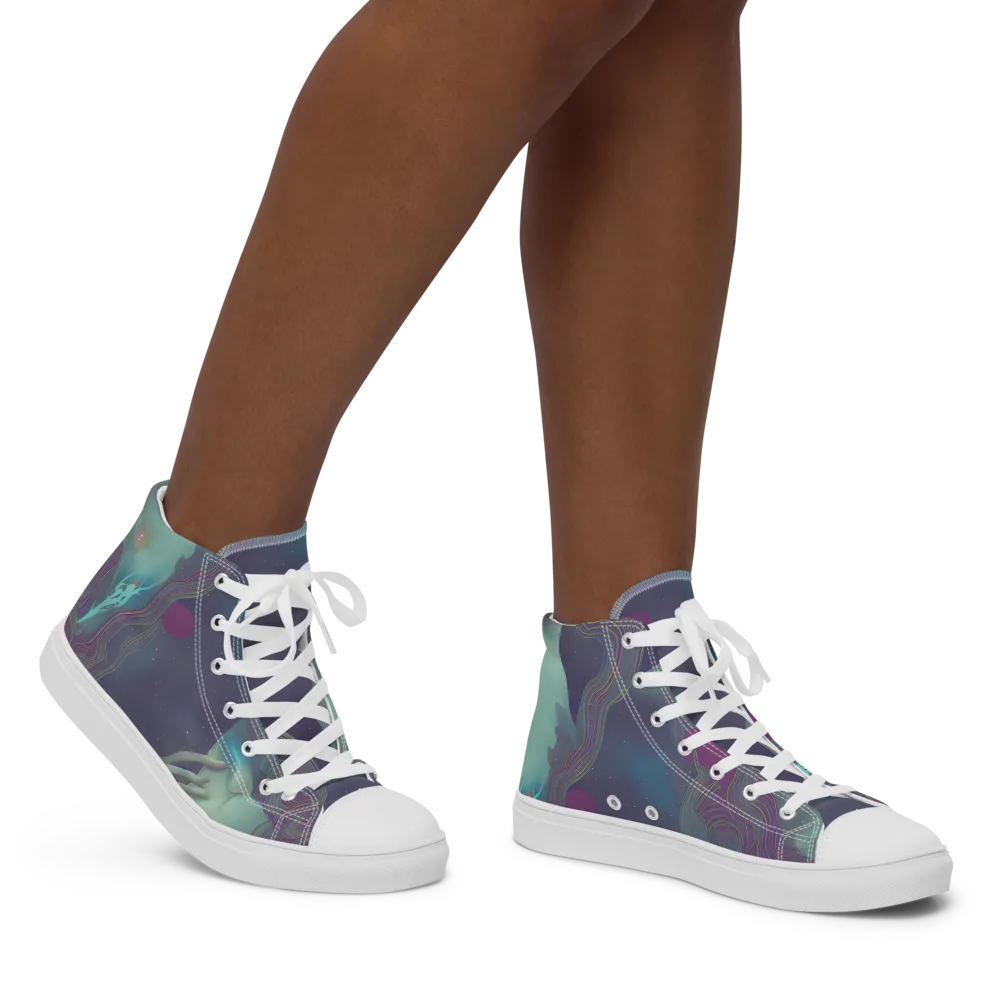 Ethereal Muse on Women's High Top Canvas Shoes — Right