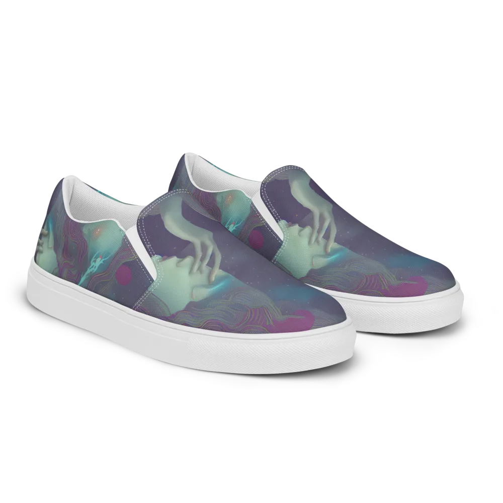 Ethereal Muse on Men's Slip-On Canvas Shoes — Right Front