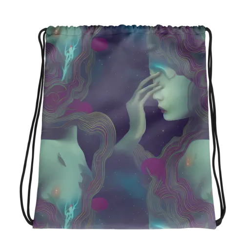 Ethereal Muse on a Drawstring Bag