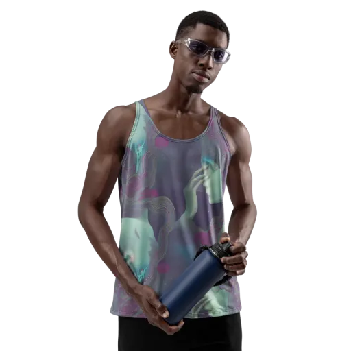 Ethereal Muse on a Men's Tank Top