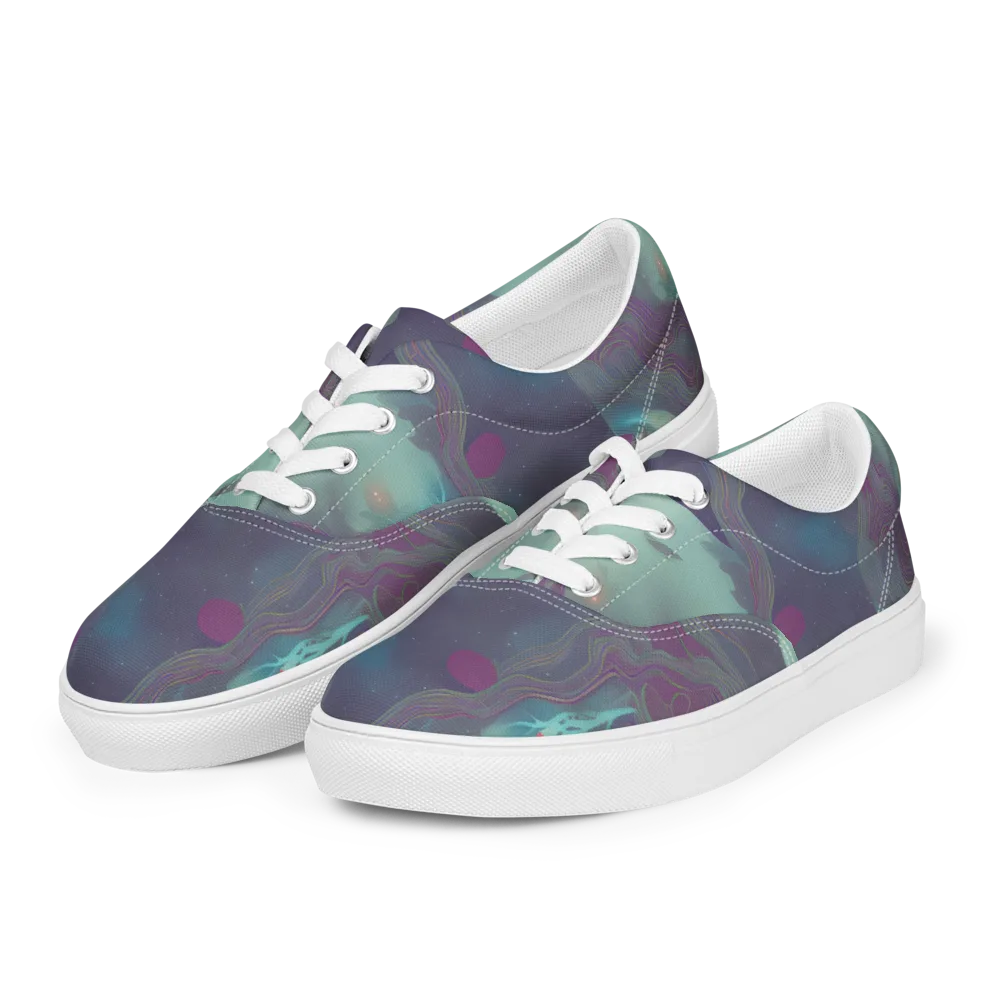 Ethereal Muse on Men's Lace-Up Canvas Shoes — Left Front