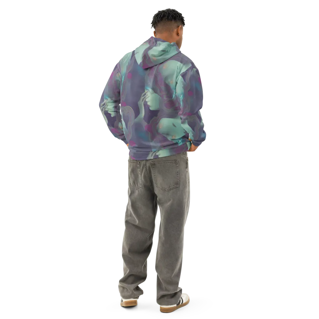 Ethereal Muse on Cotton Hoodie — Back