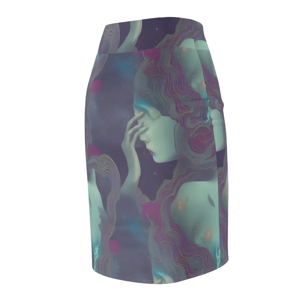 Ethereal Muse on Pencil Skirt — Back Side
