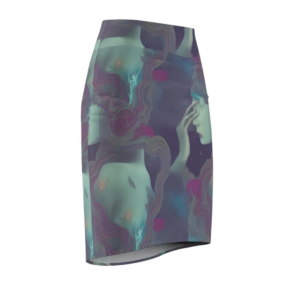 Ethereal Muse on Pencil Skirt — Front Side
