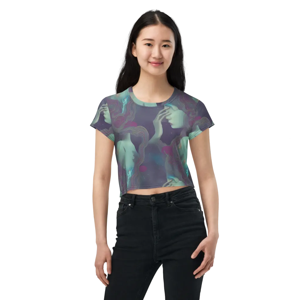 Ethereal Muse on Crop Tee — Front
