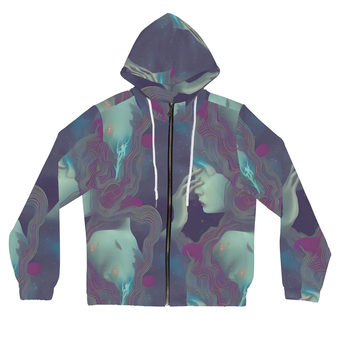 Ethereal Muse on Women's Full-Zip Hoodie — Front
