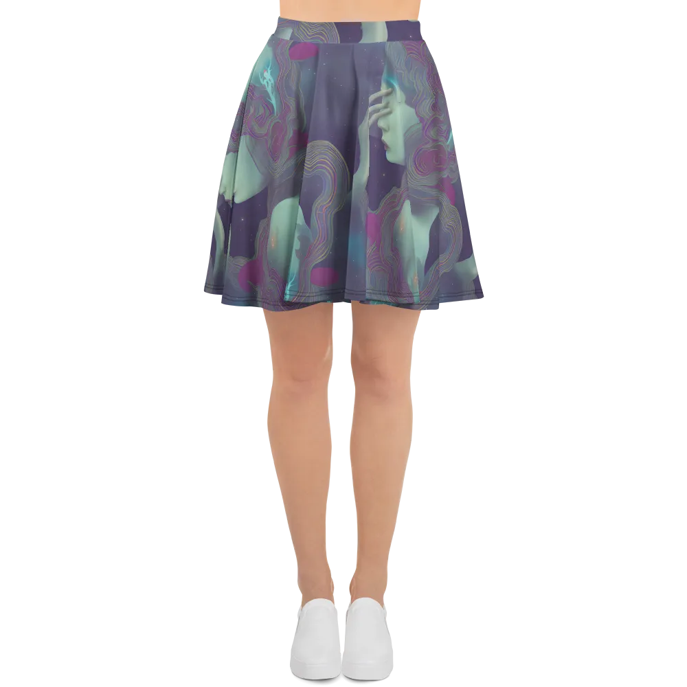 Ethereal Muse on Skater Skirt — Front