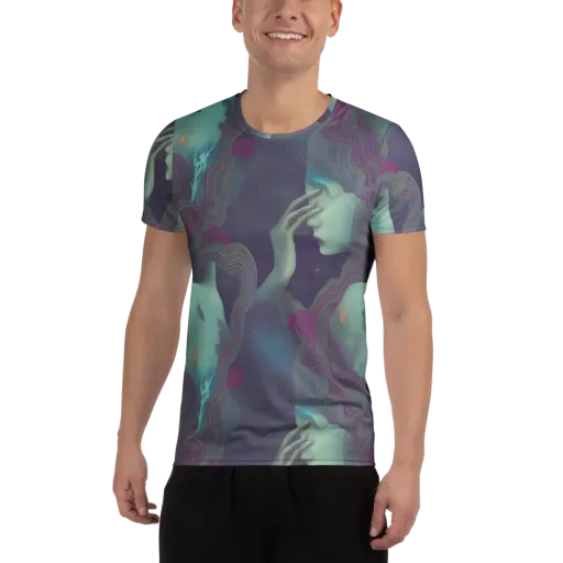 Ethereal Muse on a Men's Athletic T-Shirt