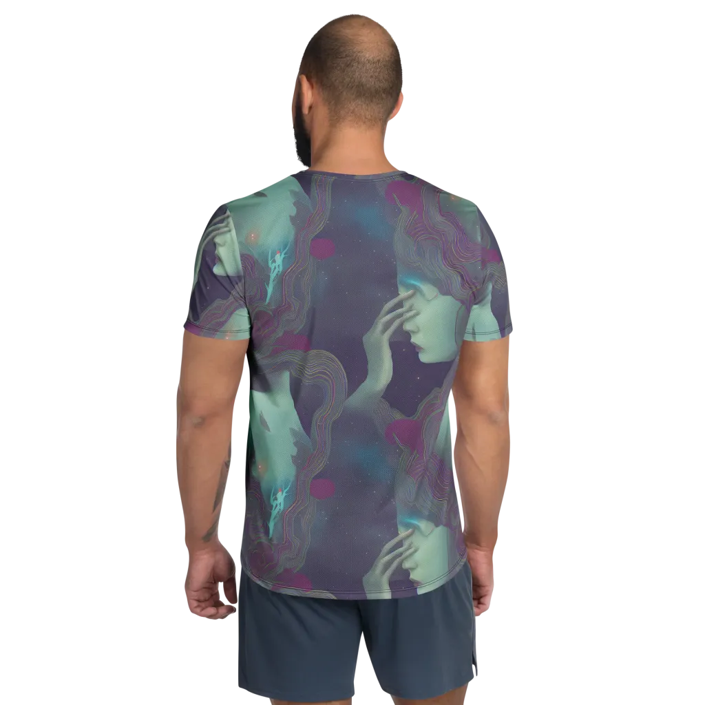 Ethereal Muse on Men's Athletic T-Shirt — Back