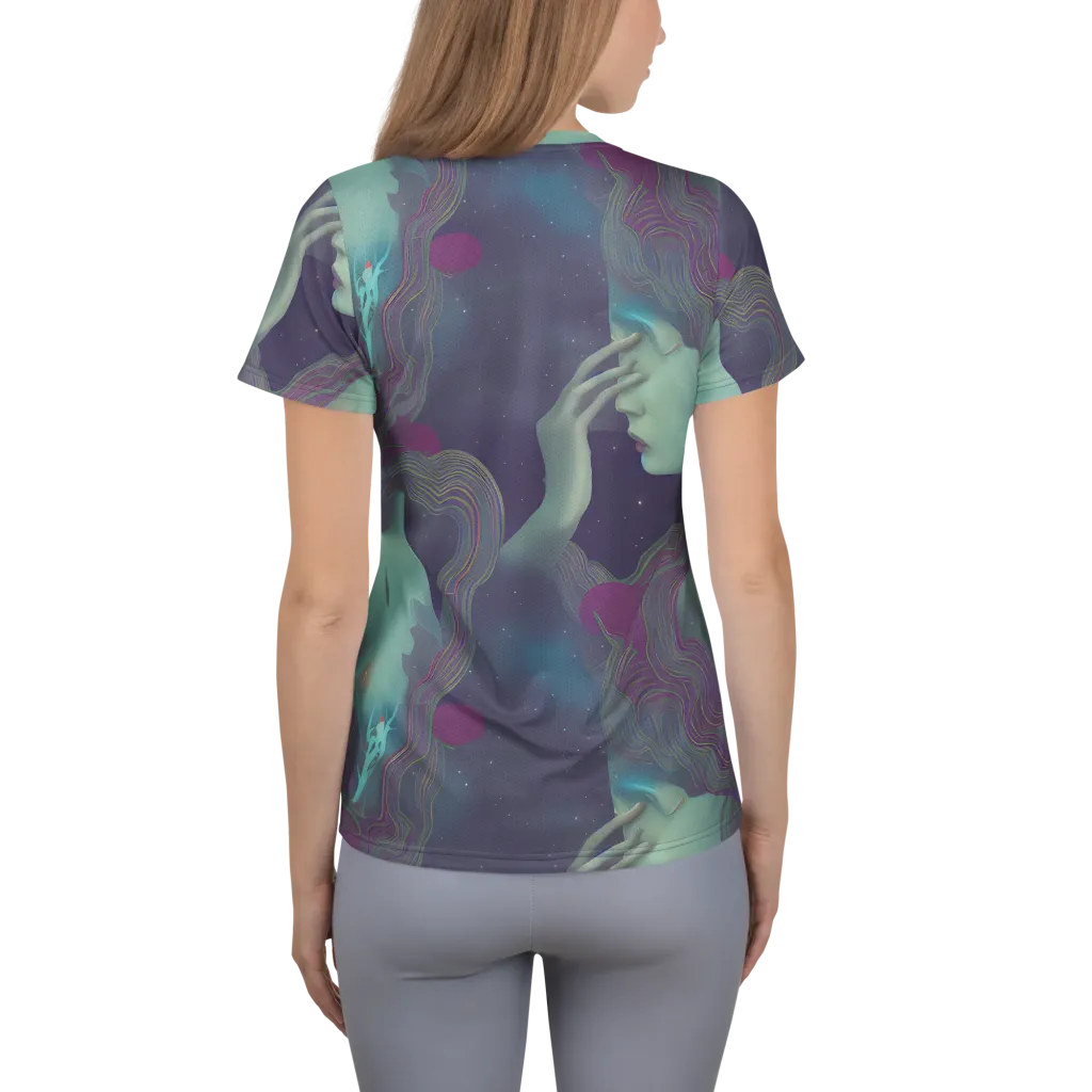 Ethereal Muse on Women's Athletic T-Shirt — Back