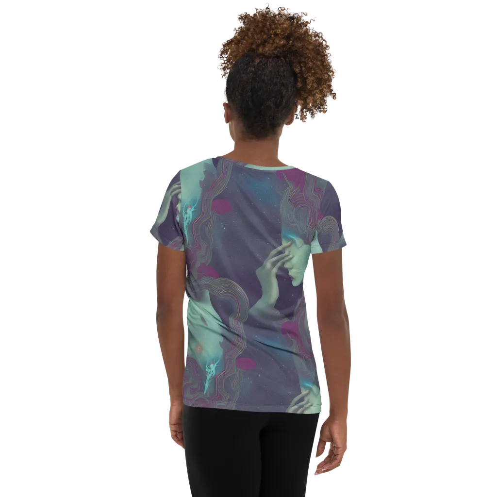 Ethereal Muse on Women's Athletic T-Shirt — Back