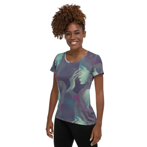Ethereal Muse on a Women's Athletic T-Shirt