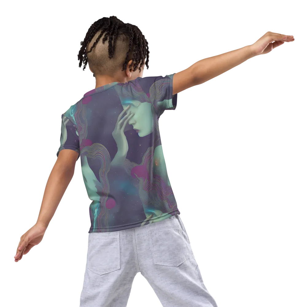 Ethereal Muse on Kids Crew Neck T-Shirt — Back