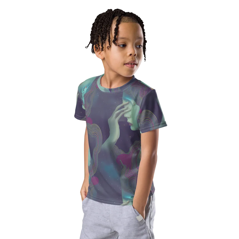 Ethereal Muse on Kids Crew Neck T-Shirt — Left Front