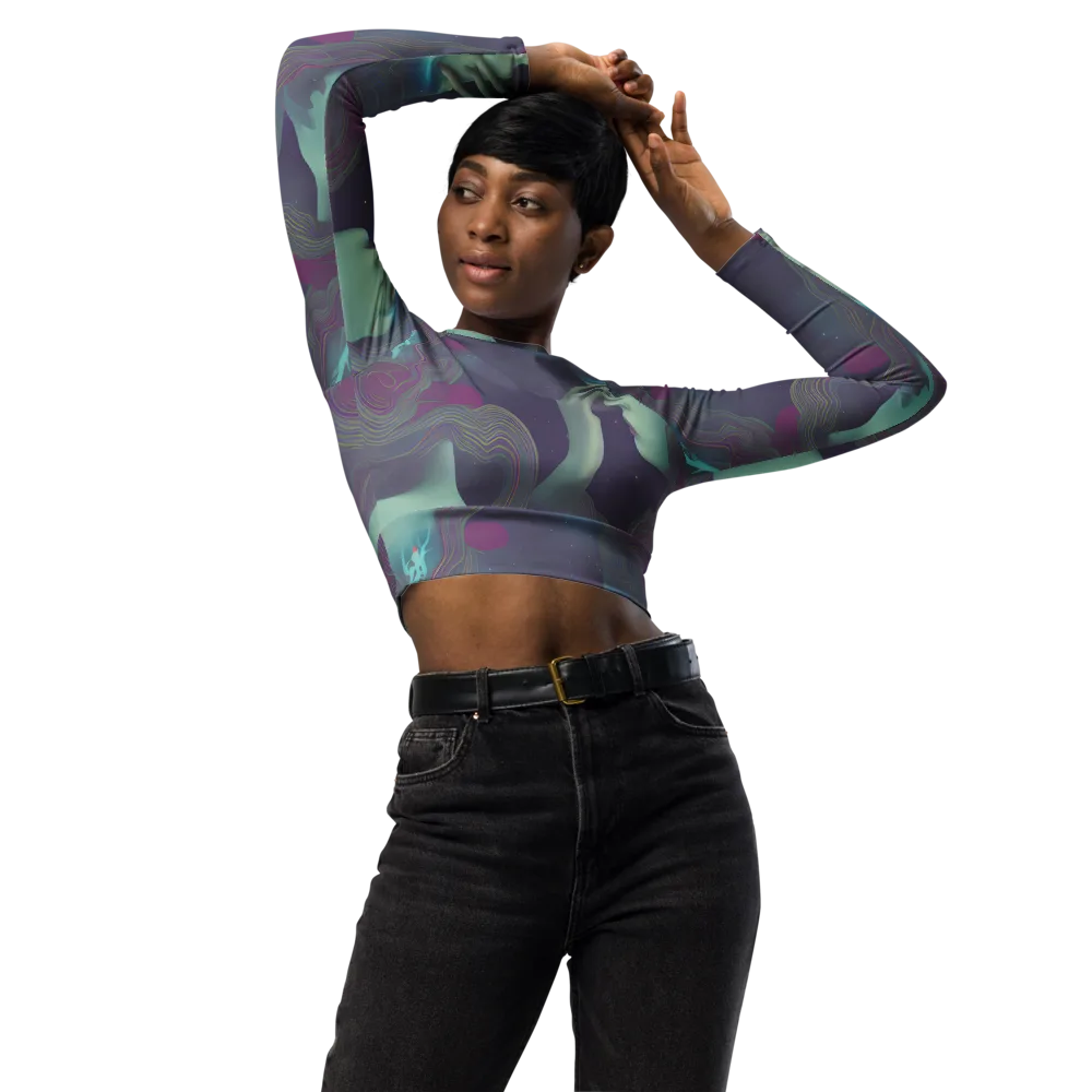 Ethereal Muse on Long Sleeve Crop Top — Front