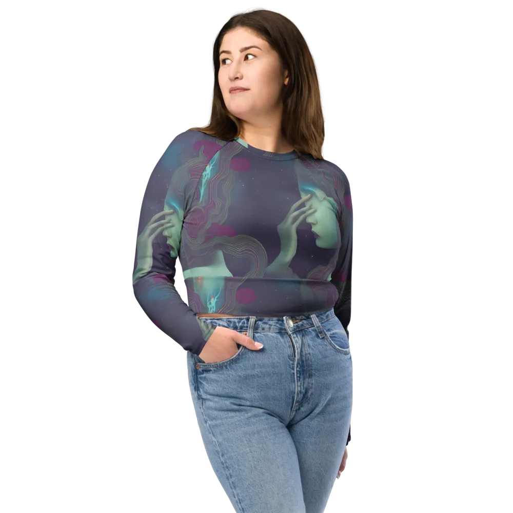 Ethereal Muse on Long Sleeve Crop Top — Front