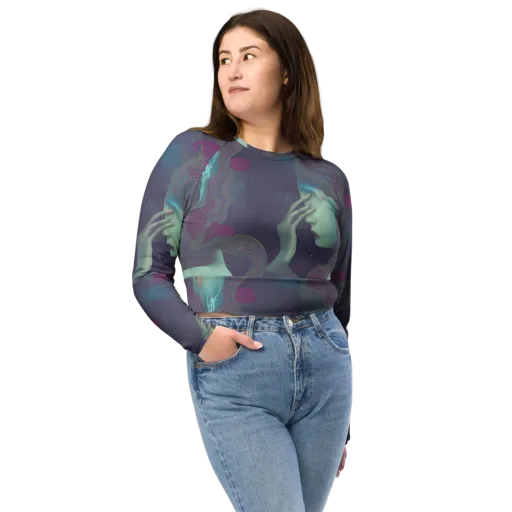 Ethereal Muse on a Long Sleeve Crop Top