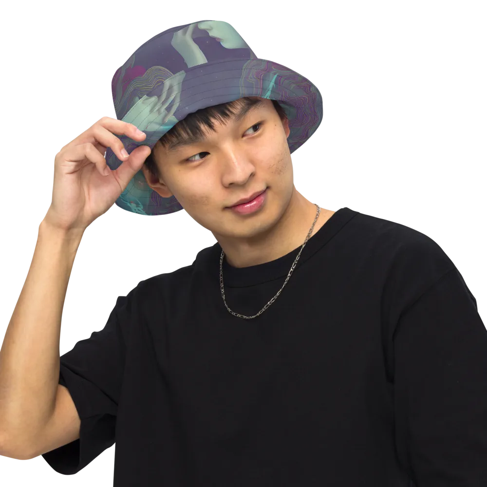 Ethereal Muse on Reversible Bucket Hat — Front Inside