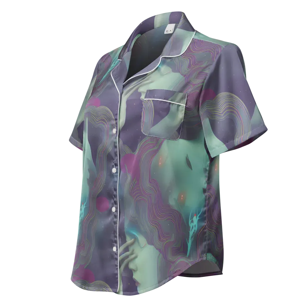 Ethereal Muse on Women's Short Sleeve Pajama Top — Left Front