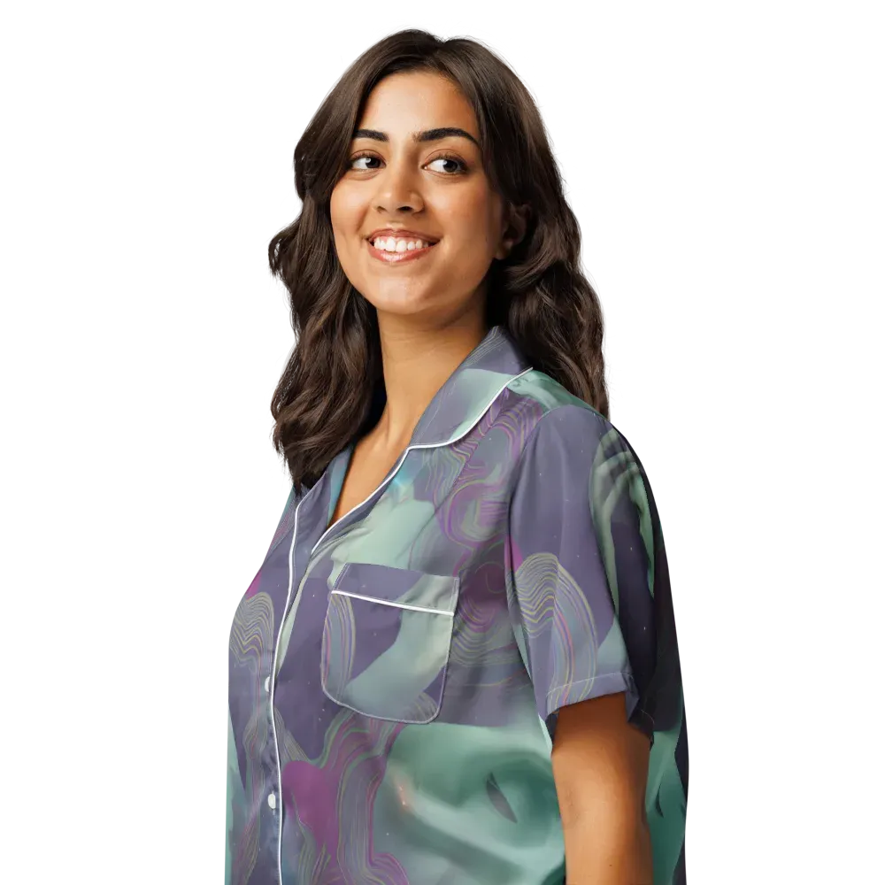 Ethereal Muse on Women's Short Sleeve Pajama Top — Left Front