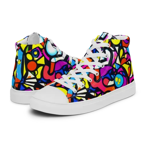 Eclectic Fantasy on a Men's High Top Canvas Shoes