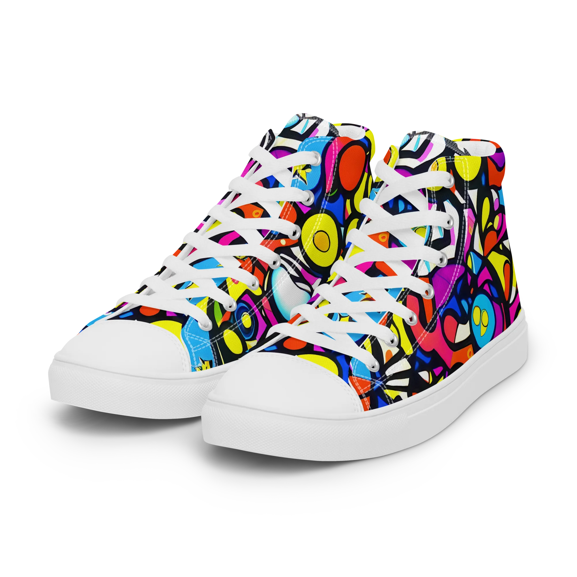 Eclectic Fantasy on Women's High Top Canvas Shoes — Left Front