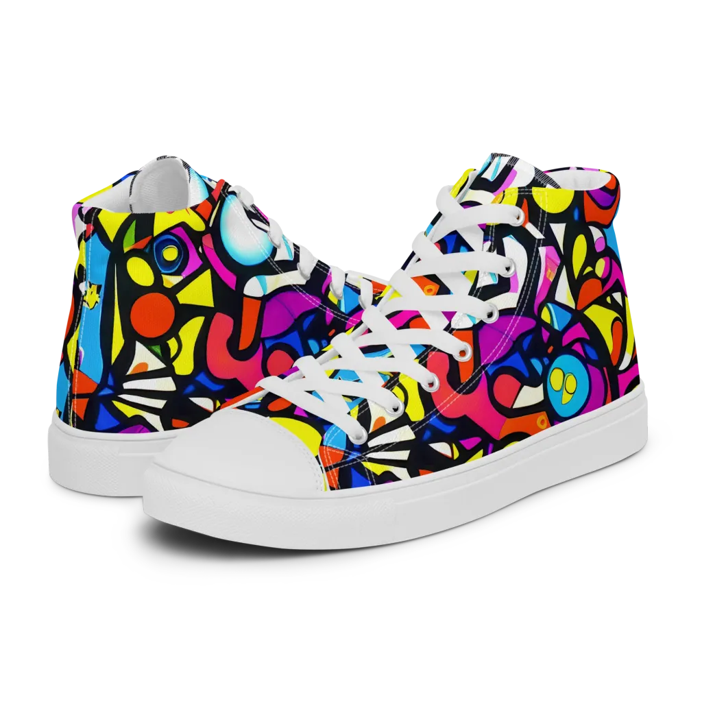 Eclectic Fantasy on Women's High Top Canvas Shoes — Left