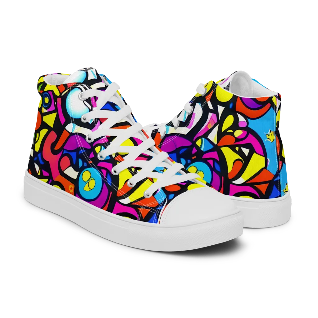 Eclectic Fantasy on Women's High Top Canvas Shoes — Right