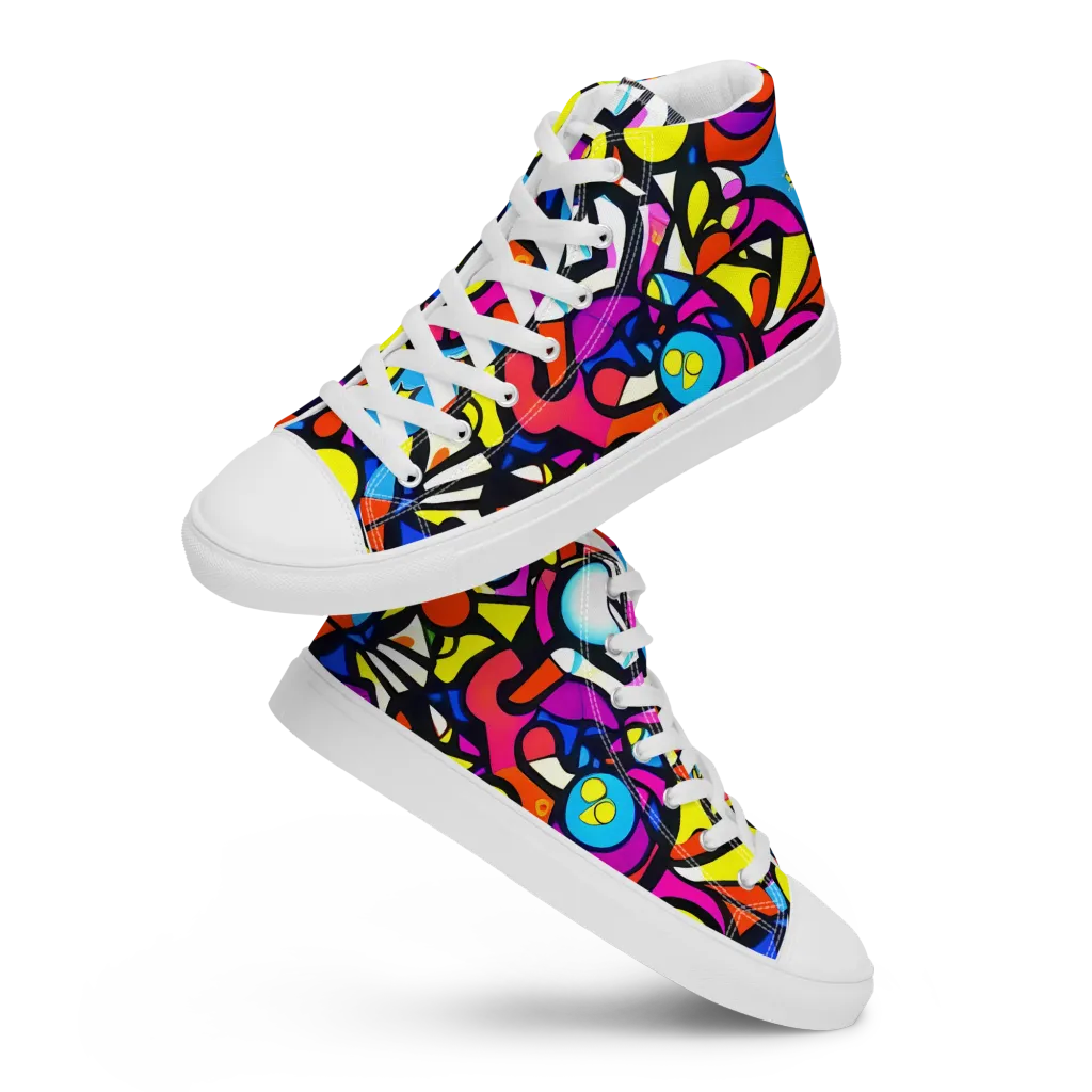 Eclectic Fantasy on Women's High Top Canvas Shoes — Front