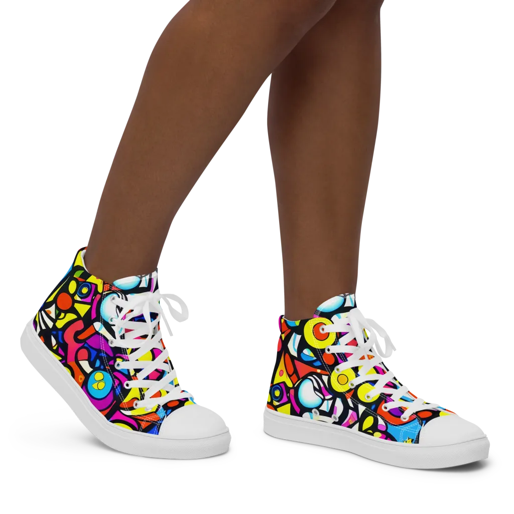 Eclectic Fantasy on Women's High Top Canvas Shoes — Right