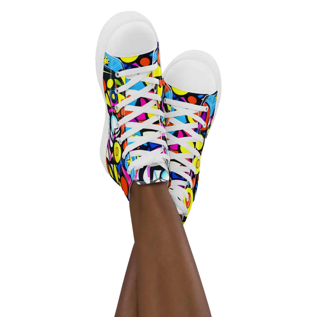 Eclectic Fantasy on Women's High Top Canvas Shoes — Front