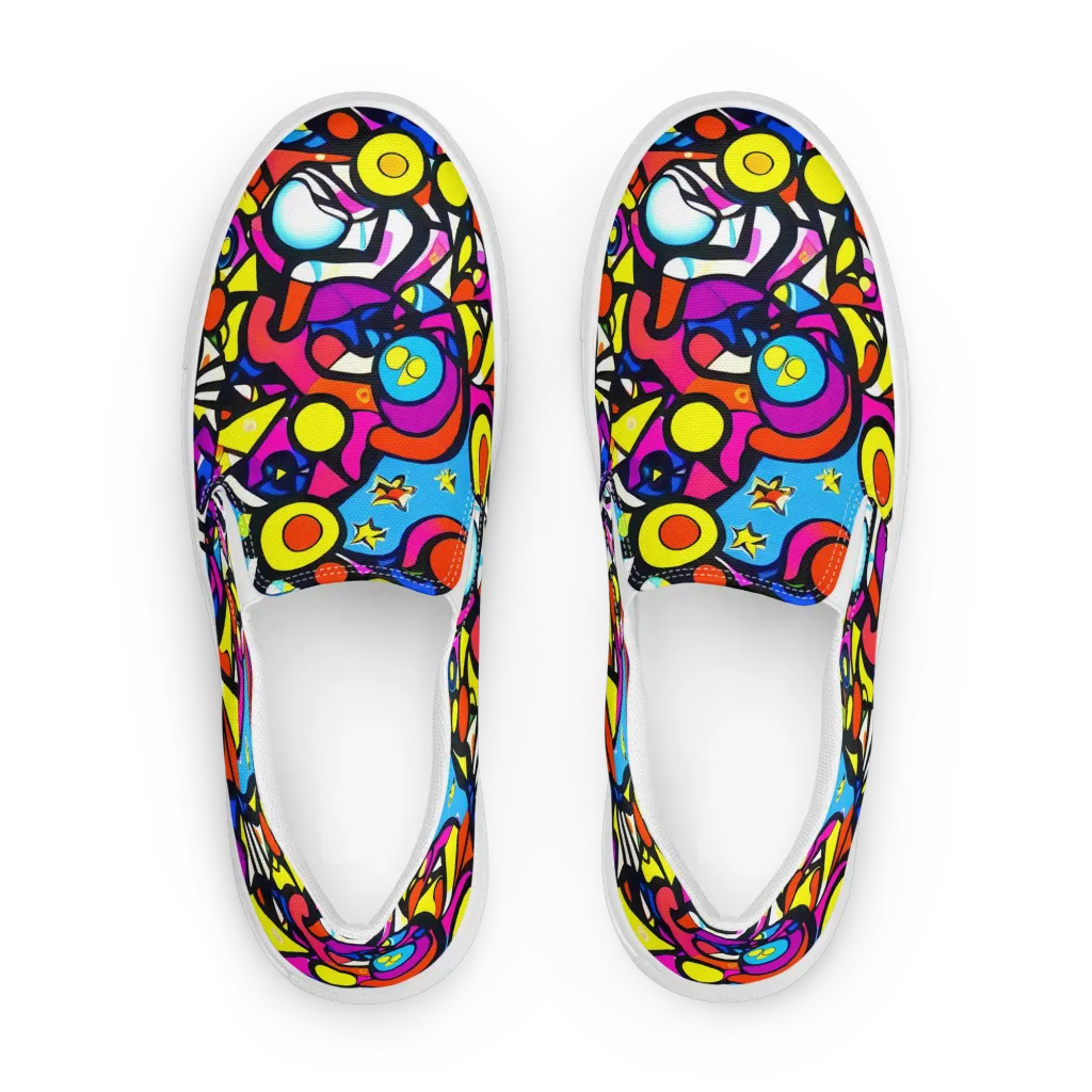 Eclectic Fantasy on Men's Slip-On Canvas Shoes — Front