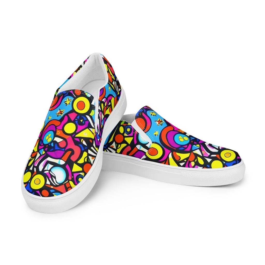 Eclectic Fantasy on Men's Slip-On Canvas Shoes — Left Front