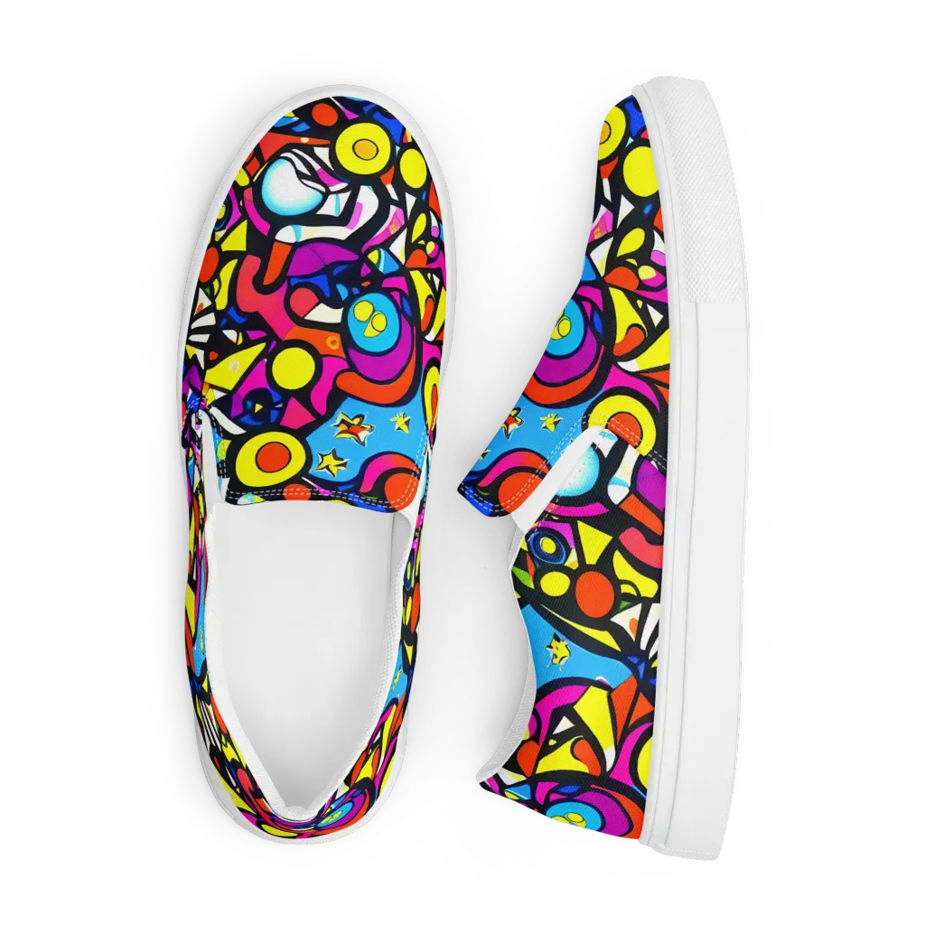 Eclectic Fantasy on Men's Slip-On Canvas Shoes — Front