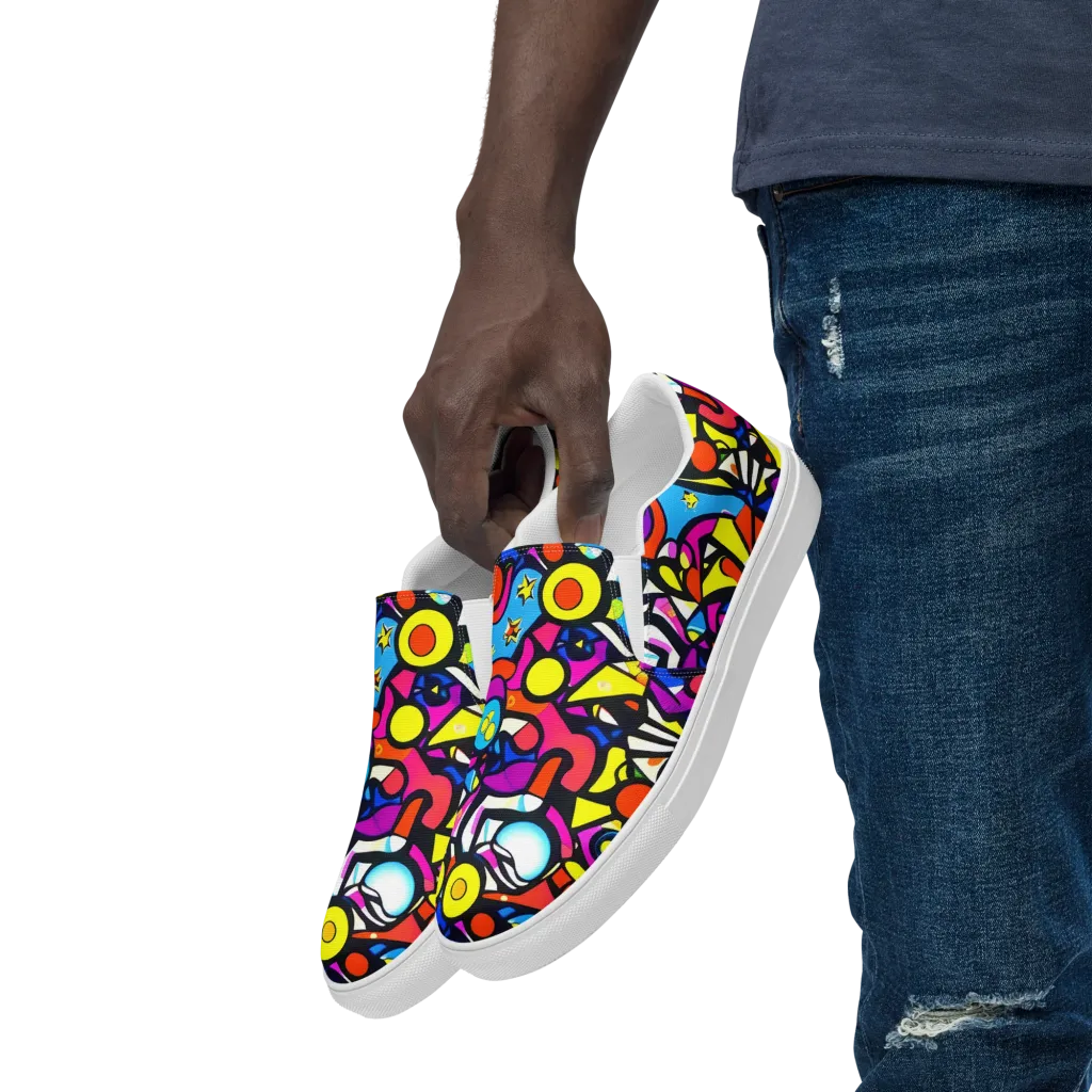 Eclectic Fantasy on Men's Slip-On Canvas Shoes — Left Front