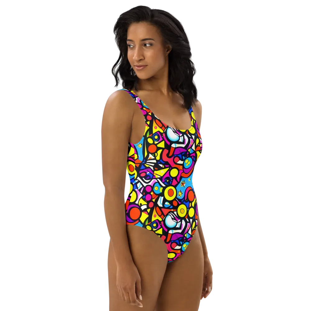 Eclectic Fantasy on One-Piece Swimsuit — Right