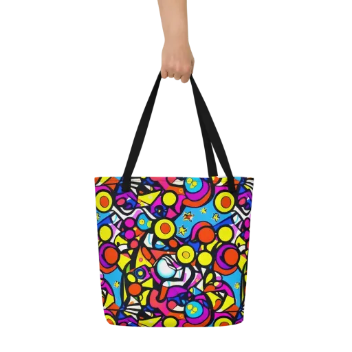 Eclectic Fantasy on a Large Tote Bag W/ Pocket