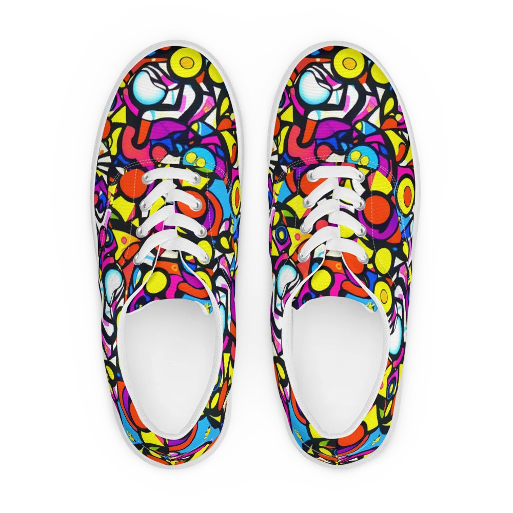 Eclectic Fantasy on Men's Lace-Up Canvas Shoes — Front