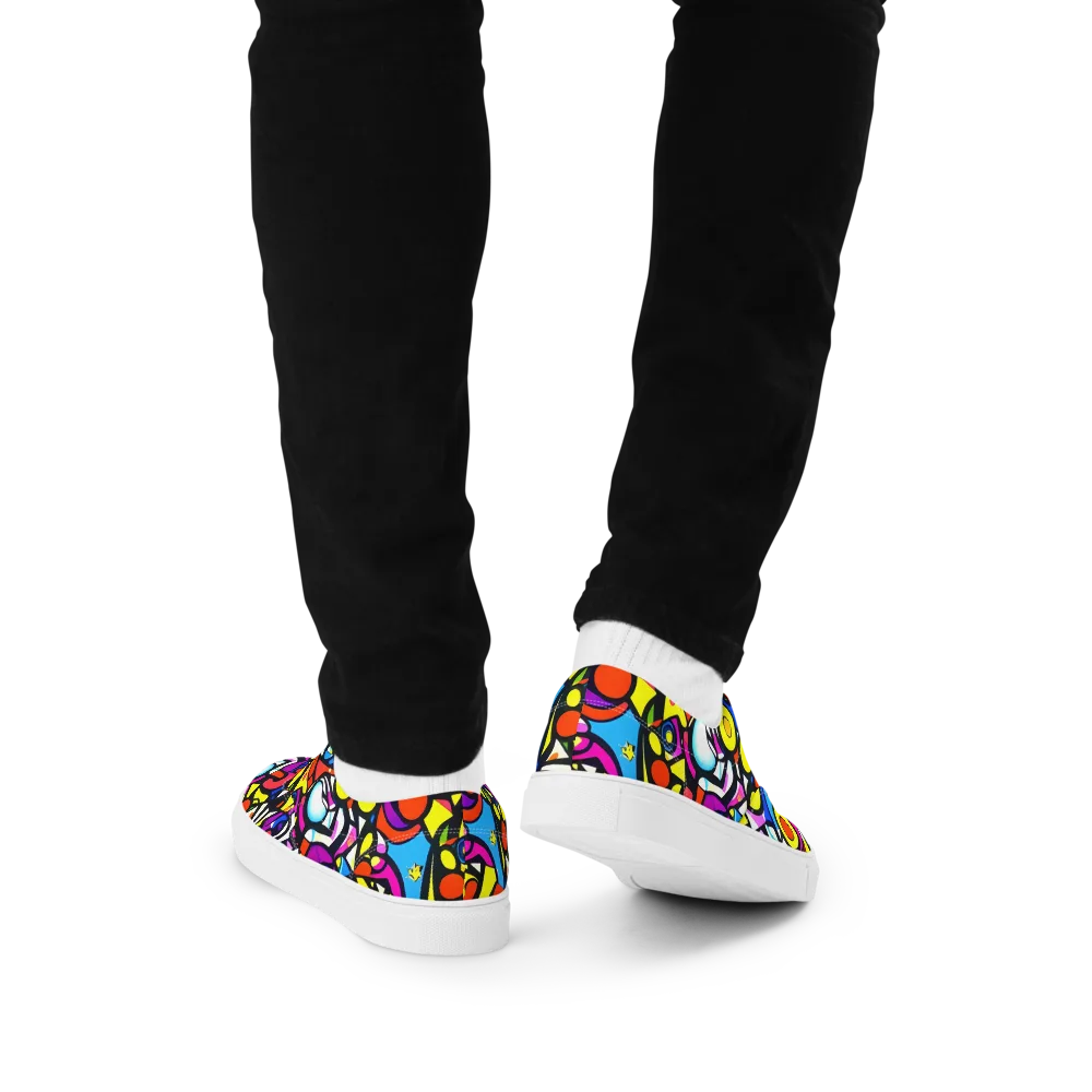 Eclectic Fantasy on Men's Lace-Up Canvas Shoes — Back